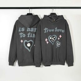 Sweatshirts Mens Designer Hoodies Fashion Streetwear American High Street Niche Trendy Brand Brooken True Love Hard to Find Foam Graffiti Sweater Loose Couple Hood