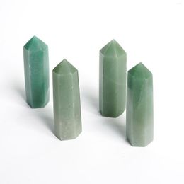 Decorative Figurines 75mm Natural Green Aventurine Stone Pillar Point Crystal Hexagonal Column Sceptres Ore Energy Healing Mineral Specimens