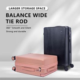 Suitcases Fashion Wide Tie Bar Luggage Women's Universal Wheel Pure PC Durable Suitcase YKK Zipper Men's