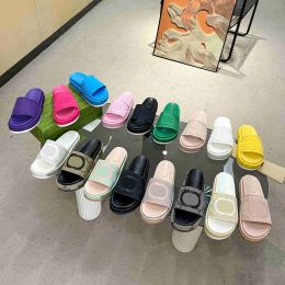 Women Shoes Designer Slippers Platform Slipper Rubber Sandals Summer Beach Letter Sandal Fashion Slides Thick Sole Slide