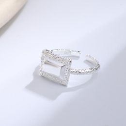 Wedding Rings Cross-border Fashion Rectangular Female Minority Design Sense Simple Cool High-end INS Light Luxury Ring