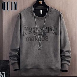 Mens Hoodies Sweatshirts 2023 Suede Round Neck Hoodies Men Letter Printed Fashion Designer Brand Streetwear Sweatshirt Male Hip Hop Autumn New Jumper To J230823