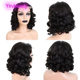 Chinesisches Haar 4x4 Spitzen Bob -Perücke 13*4 Bob -Perücken 14 Zoll natürliche Farbe 150% Dichte Push Tube Styling Lose Welle