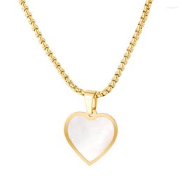 Pendant Necklaces Heart Shaped Shell Stainless Steel Men's Women's Valentine's Day Gift Couple Jewellery Accessories