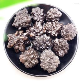 Decorative Figurines 1PC Natural Material Carbonado Stone Cluster Type Crystal Mineral Ore Rough Sample Ornament Quartz Collection Decor