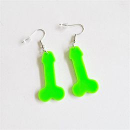 Dangle Earrings 2023 Fashion Green Men Human Organs Acrylic Drop For Women Personality Earring Girl Female Party Jewellery