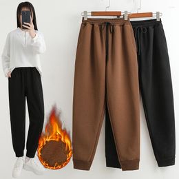 Women's Pants Black Brown Velvet Thick Warm Spring Autumn Winter 2023 Korean Fashion Cargo Baggy Harajuku Female Clothing