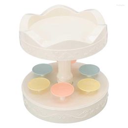 Bakeware Tools Rotating Dessert Machine Automatic Revolving Double Layer Display Stand Cupcake Plate