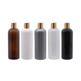 Storage Bottles & Jars 20pcs 300ml Empty Black Liquid Soap Lotion Cosmetic Bottle Containers Gold Aluminum Disc Top Cap Metal Cap294P
