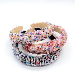 Full Colourful Crystal Headband for Woman Luxury Shiny Rhinestone Paded Hair Band Bridal Wedding Accessory221j