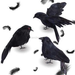 Other Festive Party Supplies 1pcs Halloween Decorations Black Crow Model Simulation Fake Bird Animal Toys For Home Party Fancy Dress Decoration Horror Props L0823