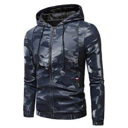 Men's Hoodies Sweatshirts Men's Hoodies Long Sleeve Camouflage Print Zipper Hoodie Tops Coat Outwear Hoody Military Sportswear Sweatshirts Leather Coat J230823