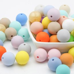 Teethers Toys Cuteidea 12mm 10pcs Silicone Loose Beads Safe Teether BPA Free Ecofriendly Sensory Colourful Baby Teething Chewable toy DIY 230822