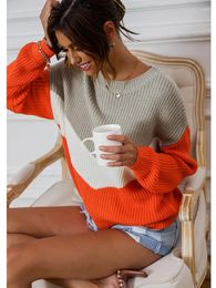 Women's Sweaters LiTi Knitted Winter Sweater Pullover Patchwork Casual Loose