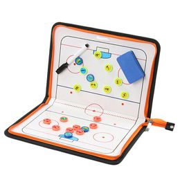 Air hockey Foldable Zipper Ice Hockey Coaching Board Tactical Clipboard Coach's Game Match Training Tactics 230822