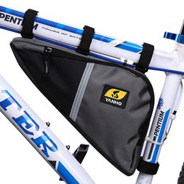 Panniers Bags Yanho Water Resistant Bicycle Triangle Bag Frame Front Tube Oxford Fabric Cycling Bike Zipper Pack With ShockAbsorbing Sponge 230823