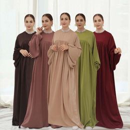 Ethnic Clothing Muslim Women Plain Abaya 2023 Loose Comfortable Robe Islam Fashion Satin Dress Arab Modest Dresses Femme Musulmane