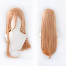 Party Supplies Anime Chainsaw Man Power Cosplay Long Orange Heat Resistant Synthetic Hair Role Play Wigs Accessories Props