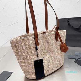 2023-Designer Beach Bag Straw Tote Women Designers Handbag Womens Fashion Classic Large Capacity Lady Solid Color Tote Bag