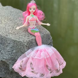 Dolls 45CM BJD Mermaid Doll 13 Joints Movable Swimming Fish Tail Bath Toy Girl Gifts For Christmas 230822