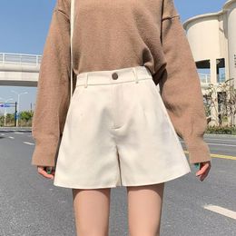 Women's Shorts High Waist Woman Suit 2023 Summer Causal Fashion Streetwear Solid Color Female Elegant Wide Leg A-line Short Pants