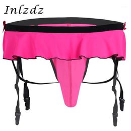 Sissy Panties Men Sexy Lingerie Bikini Gay Underwear Open Back with Bulge Pouch Garters Male Panties Underwear1303d