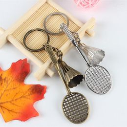 Keychains 10pcs Key Chain Badminton Shaped Alloy Pendant Ball Rope Cord Antique Simple Wallet Handmade Handcrafted Fashionable Souvenir