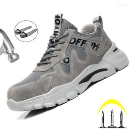 Boots Men's Steel Toe Men Puncture Proof Safety Shoes Lightweight Working Male Labour Security Adult Work Sneakers