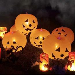 Party Decoration 5 Pcs Halloween LED Glowing Balloons Horror Pumpkin Latex Balloons Halloween Party Decoration Bar Home Outdoor Garden Decoration L0823