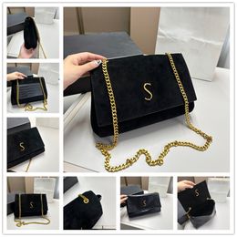 2023 reversible suede leather chain kate shoulder bags double sides flap bag designer kate handbags gold hardware flap fashion crossbody messenger purse