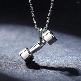 Chains Real Pure Platinum 950 Chain Women Lucky Dumbbell Pendant O Link Necklace 6.2-6.4g