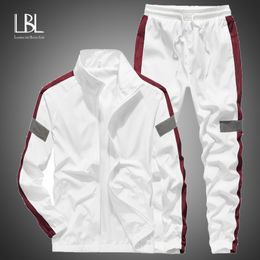 Men's Tracksuits Men's Tracksuit Hooded Jacket Pants Two Peice Sets Fashion Patchwork Tracksuits Suit Male Sports Hip Hop Men Clothing 230822