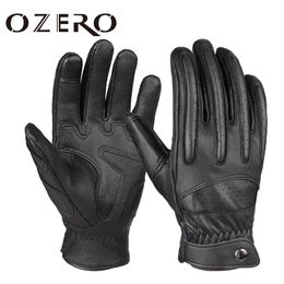 Five Fingers Gloves OZERO Mens Touch Screen Leather Motorcycle Glove Outdoor Full Finger Motorcyclist Driving Cycling Bike Accessories 230823