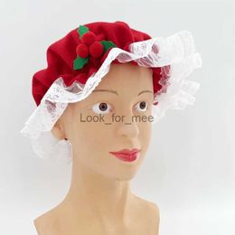 Christmas Headwear with Lace Perfect for the Holidays Colourful Outfits for Cosplay Mrs Santa Old Lady Hat NEW HKD230823