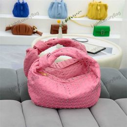 Italy Jodie Handbag Designers Bag Woven Mini Tote Size 36cm Net Premium Leather Tie Croissant Personalised One Shoulder Portable Handba 230626