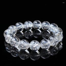 Strand Natural Snowflake White Crystal Bracelet 8/10/12/14mm Beads Himalaya Clear Quartzs Stone Bracelets Fashion Jewellery