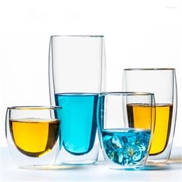 Wine Glasses 250/350/450/650ml Espresso Cup Heat Resistant Double Glass Tea Drink Clear Whiskey Cocina Accessories