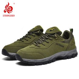 Safety Shoes STRONGSHEN Men Hiking Lace Up NonSlip Sport Outdoor Jogging Trekking Sneakers Plus Size Homme Zapatillas Tenis 230822