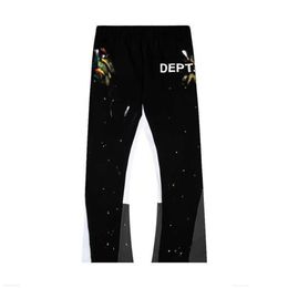 Men's Pants Galleries Dept Designer Sweatpants Sports 7216b Painted Flare Sweat Pant Hand-painted Speckled Patchwork Drawstri229P