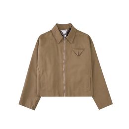 BV tweed triangle label short zipper jacket high street men and women jacket248H
