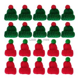 20Pcs Christmas Miniature Santa Hats Christmas Bottles Decor DIY Craft Accessories HKD230823
