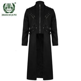 Men's Trench Coats Vintage Victorian Steampunk Jacket for Men Gothic Renaissance Mediaeval Frock Coat Uniform Cosplay Halloween Costume Tailcoat 5xl 230822