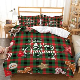 Bedding sets Christmas Duvet Cover Set Snowflake Reineer Tree Queen King Double Twin Single Child Kid Adult Year Gift 230822