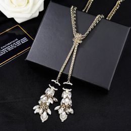 Luxury Brand Designer Mediaeval vintage alphabet necklace waist chain sweater chain brass Pendant Necklaces Wedding Party Jewerlry Accessories X5ao#