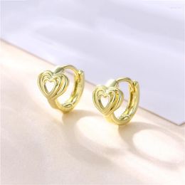 Stud Earrings Simple Design Gold Color Hollow Heart Drop For Women Brand Fashion Ear Cuff Piercing Dangle Earring Gift