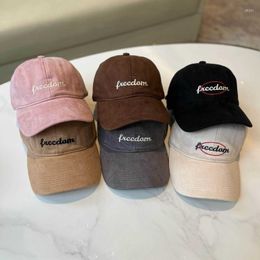 Ball Caps Ohmmayby Korean 2023 Spring And Autumn Alphabet Embroidery Baseball Cap Dome Curved Brim Solid Color Luxury Hats For Women