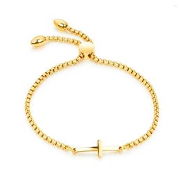 Link Bracelets Exquisite Crosses For Women Men Simple Stainless Steel Couple Bracelet Fashion Party Jewelry Accessories Wholesale