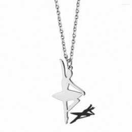 Pendant Necklaces Stainless Steel Ballet Women Delicate Dance Jewellery Gift For Him With Chain