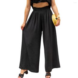 Women's Pants 2023 Fashion Trend High Waisted Casual Loose Fitting Japanese Lazy Solid Colour Wide Leg Mop