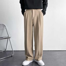 Men's Pants Men Suit Pants Solid Colour Men's Wide Leg Suit Pants Casual New Streetwear Male Trousers Baggy Korean Style 274k